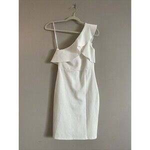 Lulus What About Tonight White One-Shoulder Bodycon Mini Dress XS Pillowy W Slip